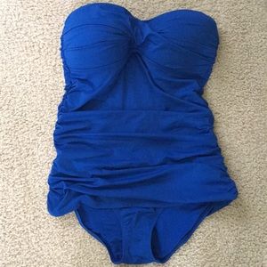 Royal Blue Strapless one piece bathingsuit